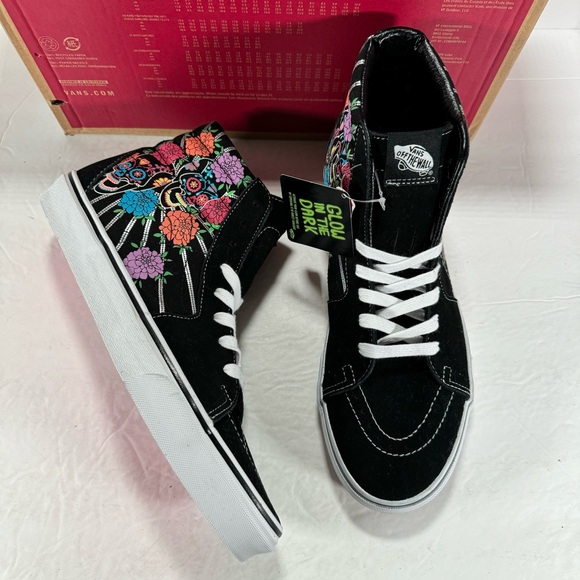 Vans Other - Vans Sk8-Hi Dia De Los Muertos Day Of The Dead Black Sneakers Men Size 10